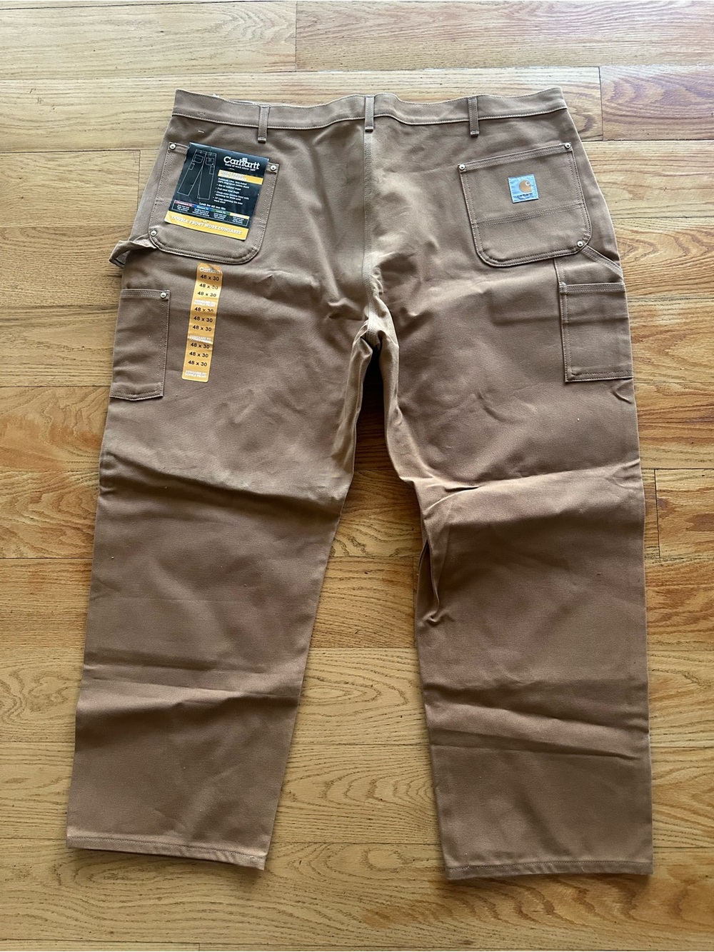 NWT Carhartt B01-BRN Double Knee Canvas Carpenter Men’s Pants Dungaree Fit 48x30